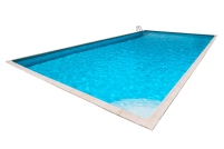 Rectangular Swimming pool with blue water isolated